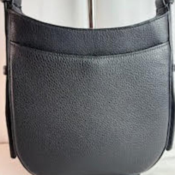 Kate Spade New York Pebbled Leather Crossbody Bag Black | Gold Hardware Detail - Picture 4 of 12
